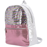 Basic-Rucksack mit Pailletten in Rosa und Silber