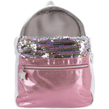 Basic-Rucksack mit Pailletten in Rosa und Silber