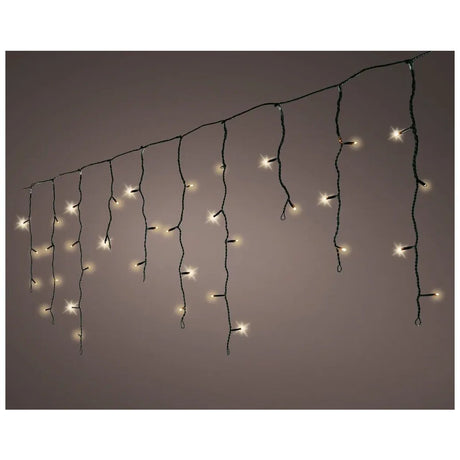Lumineo led snoer icicle twinkle 119 led #039;s 500 cm soft gold zwart
