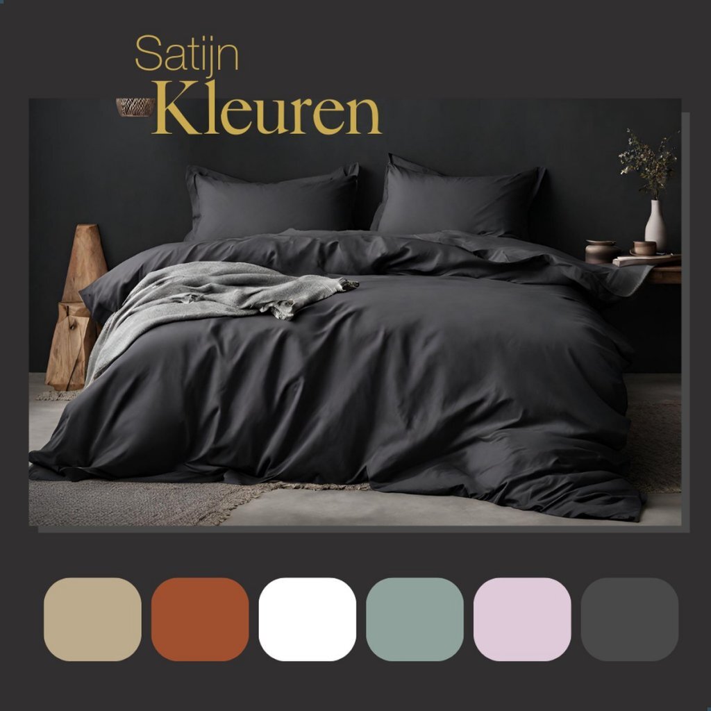 Ten Cate Baumwollsatin-Einzelbettbezug 140 x 200 220 cm Anthrazit