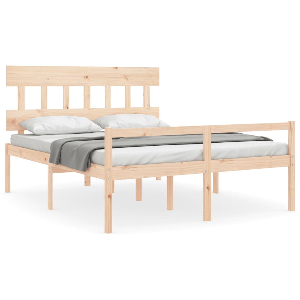 Vidaxl seniorenbed met hoofdbord massief hout 160x200 cm