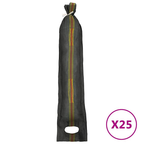 VidaXL Sandsäcke 25 Stück 103x25 cm HDPE dunkelgrün