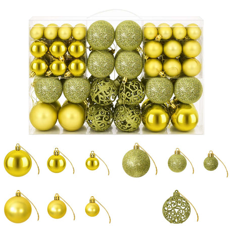 Vidaxl Weihnachtsbällchen 100 St 3 4 6 cm hellgrün