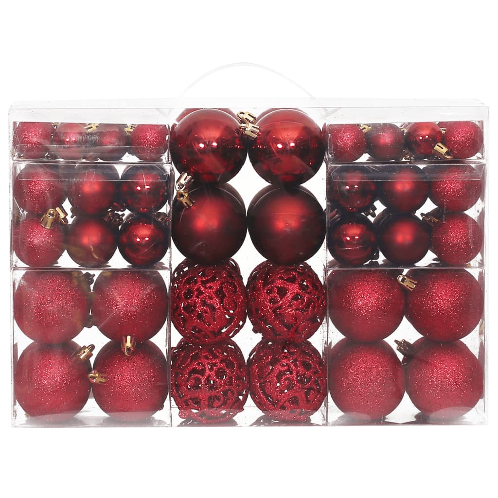 Vidaxl Weihnachtsbällchen 100 St 3 4 6 cm Wein Rot