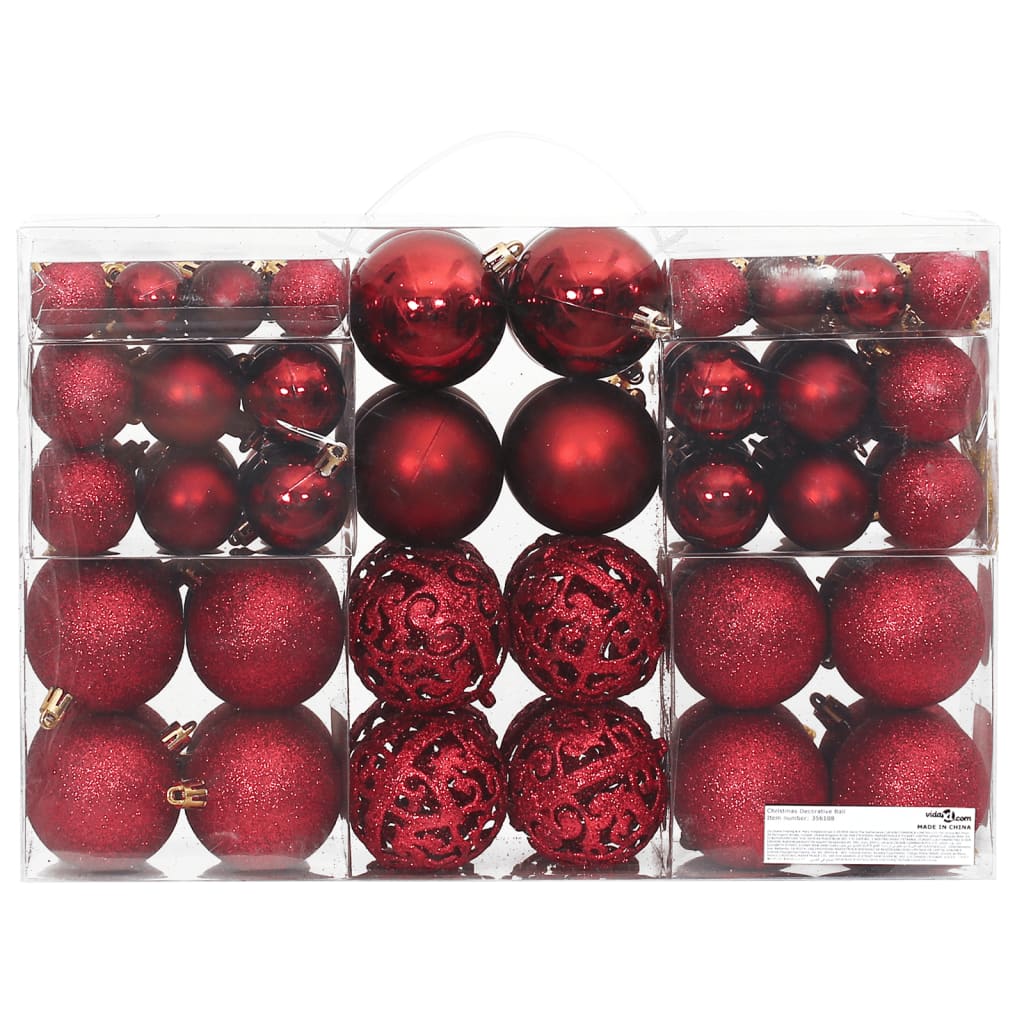 Vidaxl Weihnachtsbällchen 100 St 3 4 6 cm Wein Rot