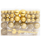 VidaXL 111-teiliges Weihnachtskugel-Set Styropor goldfarben