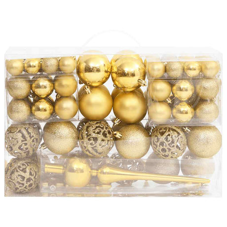 VidaXL 111-teiliges Weihnachtskugel-Set Styropor goldfarben