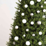VIDAXL 111-TEIL-Weihnachtsball-Set Polystyrol weiß und grau