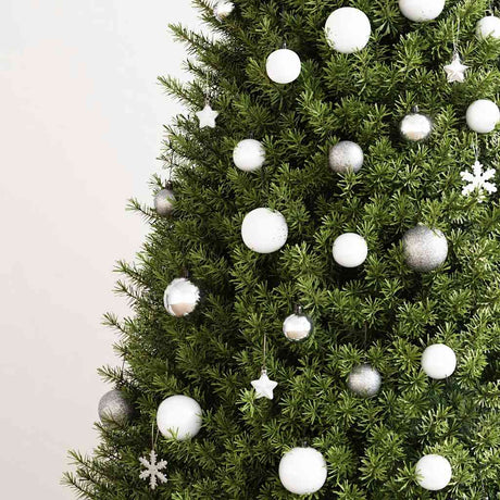 VIDAXL 111-TEIL-Weihnachtsball-Set Polystyrol weiß und grau