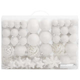VidaXL 111-teiliges Weihnachtskugel-Set Styropor weiß