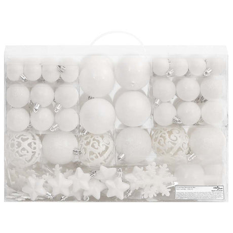 VidaXL 111-teiliges Weihnachtskugel-Set Styropor weiß