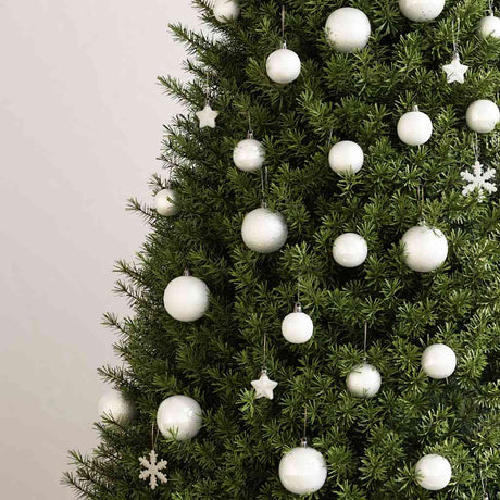 VidaXL 111-teiliges Weihnachtskugel-Set Styropor weiß