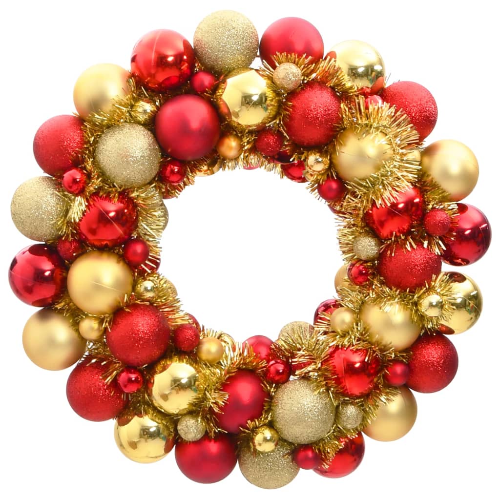 VidaXL Weihnachtskranz 45 cm Styropor Rot und Gold