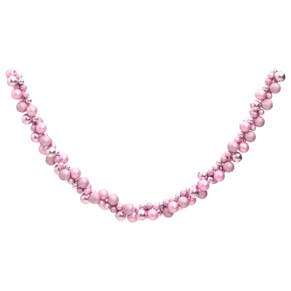 VidaXL Weihnachtsgirlandenkugeln 175 cm Styropor rosa