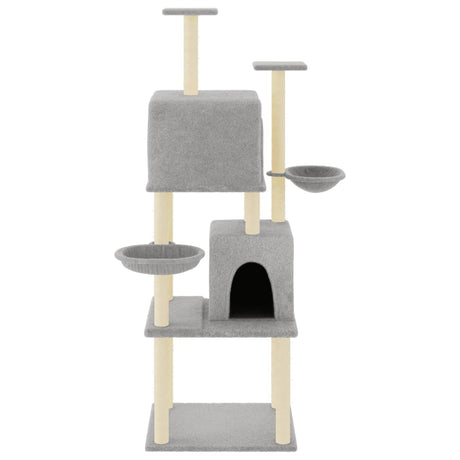 Vidaxl -Katzenmöbel mit Sisal -Kratzerpfosten 180 cm hellgrau