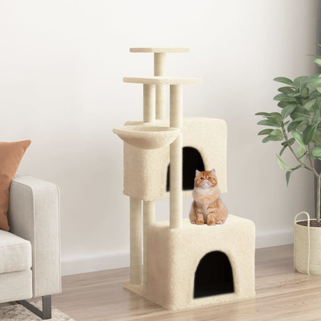 Vidaxl -Katzenmöbel mit Sisal -Kratzerpfosten 122 cm Creme -Colored