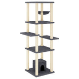 Vidaxl -Katzenmöbel mit Sisal -Kratzerpfosten 154 cm dunkelgrau