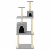 Vidaxl -Katzenmöbel mit Sisal -Kratzerpfosten 167 cm hellgrau