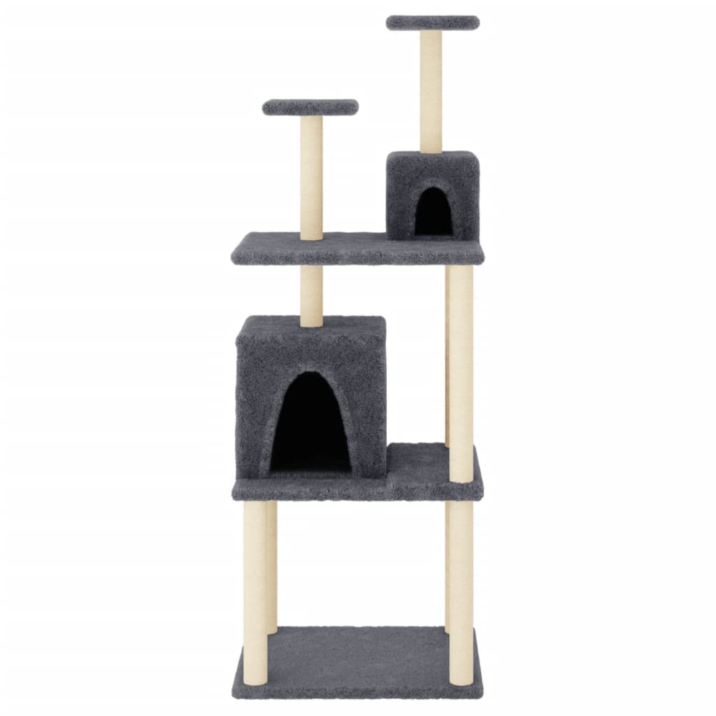 Vidaxl -Katzenmöbel mit Sisal -Kratzerpfosten 167 cm dunkelgrau