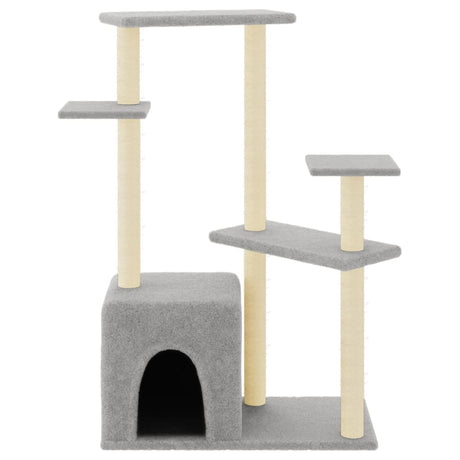 Vidaxl -Katzenmöbel mit Sisal -Kratzerpfosten 107,5 cm hellgrau