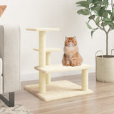 Vidaxl -Katzenmöbel mit Sisal -Kratzerpfosten 61 cm creme -gelenkt