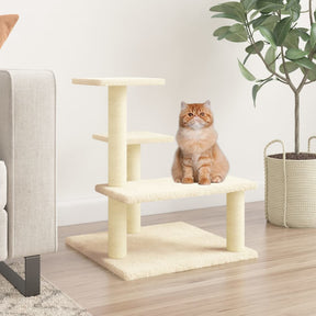 Vidaxl -Katzenmöbel mit Sisal -Kratzerpfosten 61 cm creme -gelenkt