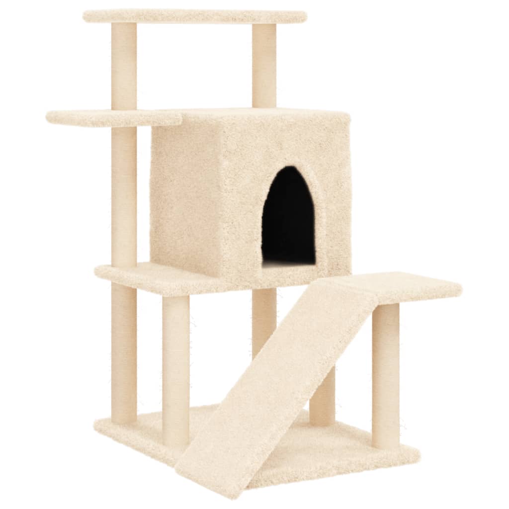 Vidaxl Katzenmöbel mit Sisal-Kratzstämmen 97 cm cremefarben