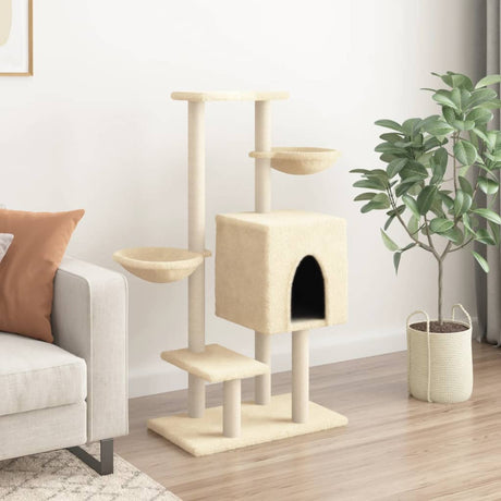 Vidaxl -Katzenmöbel mit Sisal -Kratzerpfosten 117 cm Creme -Colored
