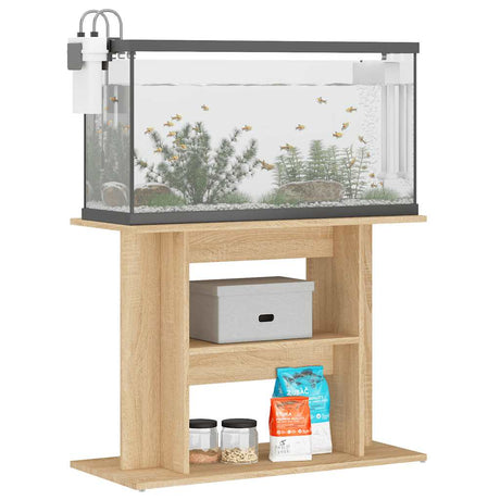 VIDAXL Aquarium Standard 80x35x60 cm verarbeitetes Holz Sonoma Eiche gefärbt