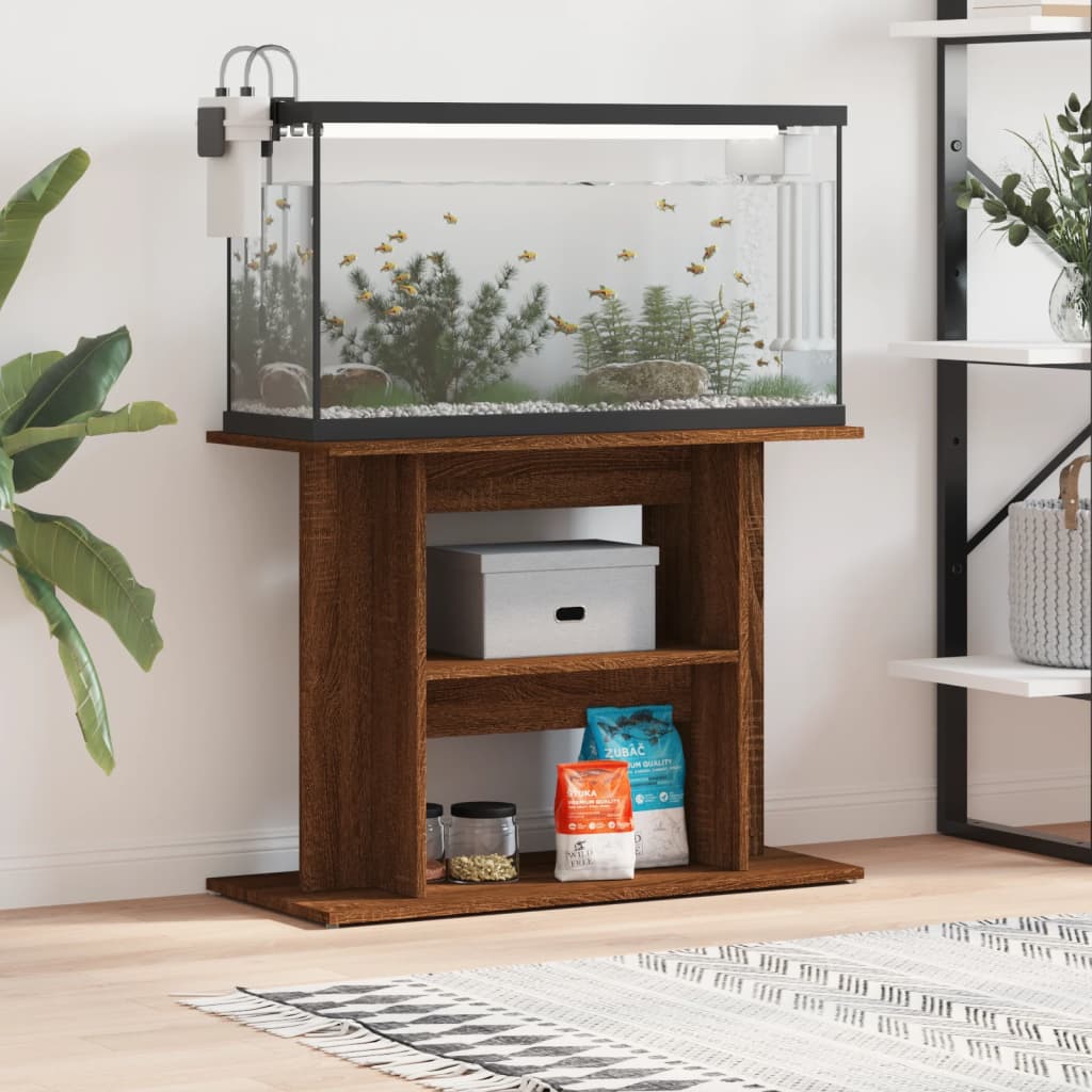 Vidaxx Aquarienständer 80 x 35 x 60 cm, Holzwerkstoff, Farbe Eiche braun
