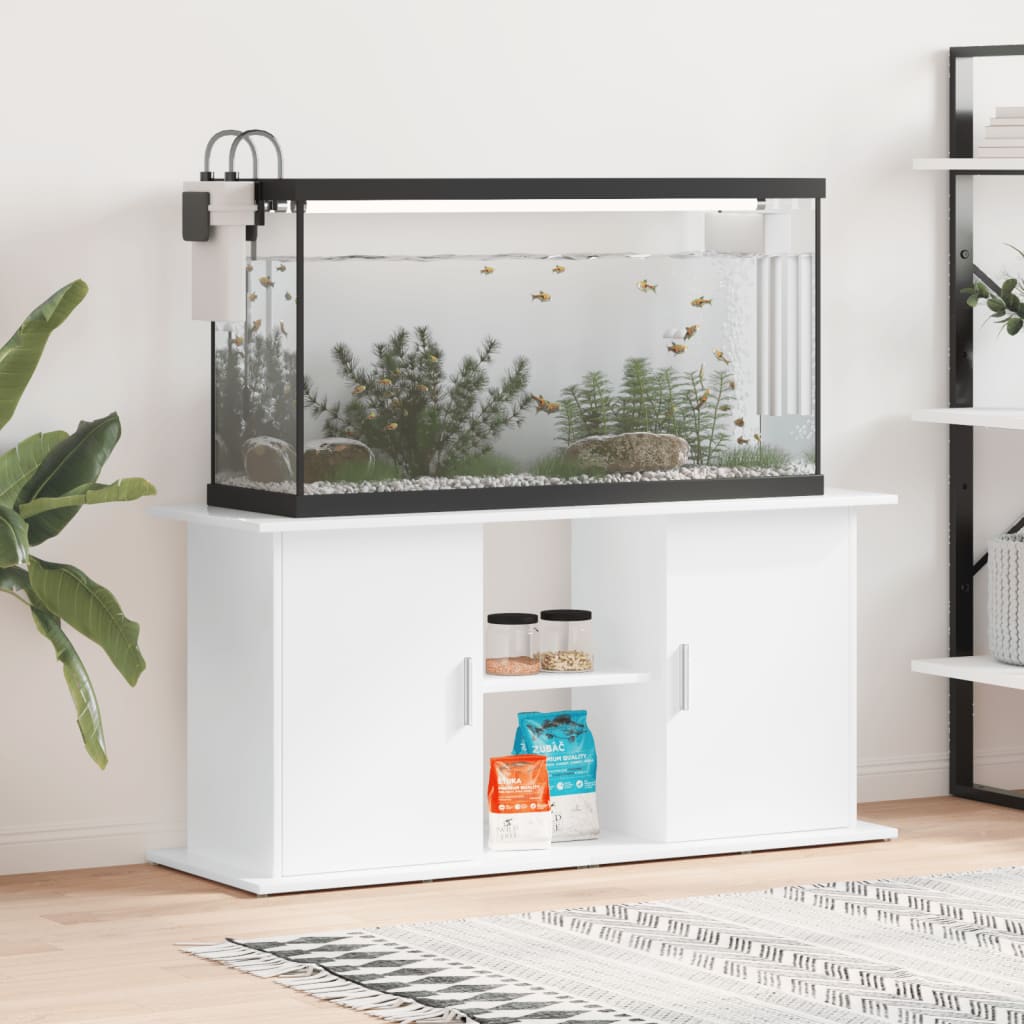 VidaXL Aquariumständer 121x41x58 cm lackiertes Holz Hochglanzweiß
