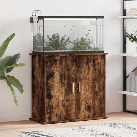 VIDAXL Aquarium Standard 81x36x73 cm verarbeitetes Holz gefärbt Eiche gefärbt
