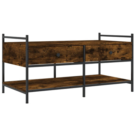 Vidaxl salontafel 99x50x50 cm bewerkt hout gerookt eikenkleurig