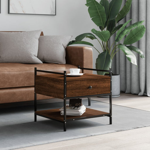 Vidaxl salontafel 50x50x50 cm bewerkt hout bruin eikenkleur