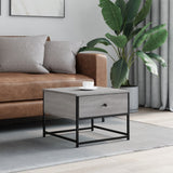 Vidaxl salontafel 51x51x40 cm bewerkt hout grijs sonoma eikenkleurig