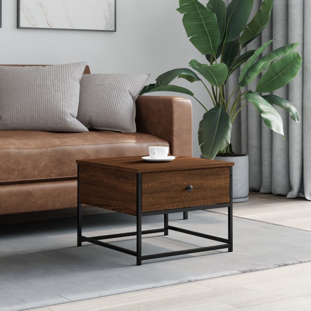 Vidaxl salontafel 51x51x40 cm bewerkt hout bruin eikenkleur
