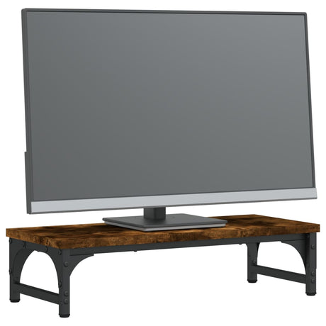VidaXL Monitorständer 55x23x14 cm verarbeitetes Holz, geräucherte Eiche