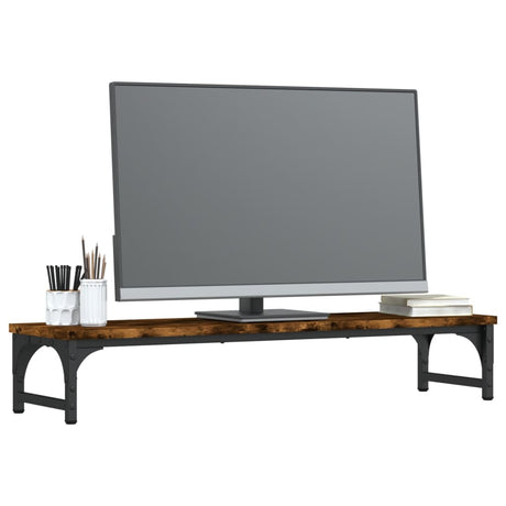 VidaXL Monitorständer 85x23x15,5 cm verarbeitetes Holz, Farbe geräucherte Eiche