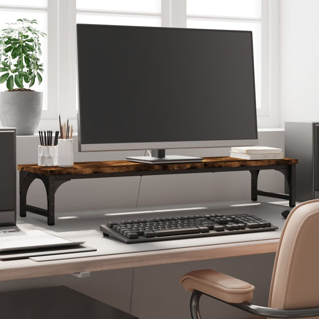 VidaXL Monitorständer 85x23x15,5 cm verarbeitetes Holz, Farbe geräucherte Eiche