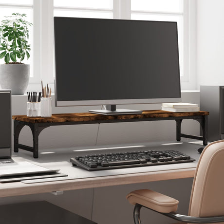 VidaXL Monitorständer 85x23x15,5 cm verarbeitetes Holz, Farbe geräucherte Eiche