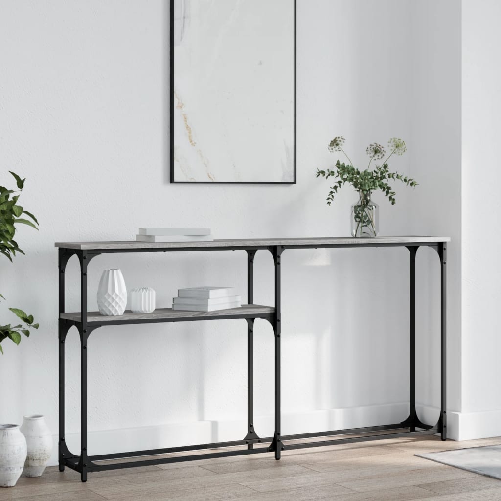 Vidaxl wandtafel 145x22,5x75 cm bewerkt hout grijs sonoma eikenkleurig