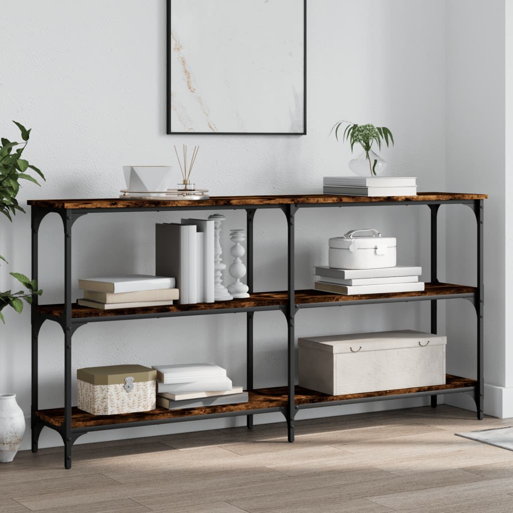 Vidaxl wandtafel 150x29x75 cm bewerkt hout gerookt eikenkleurig