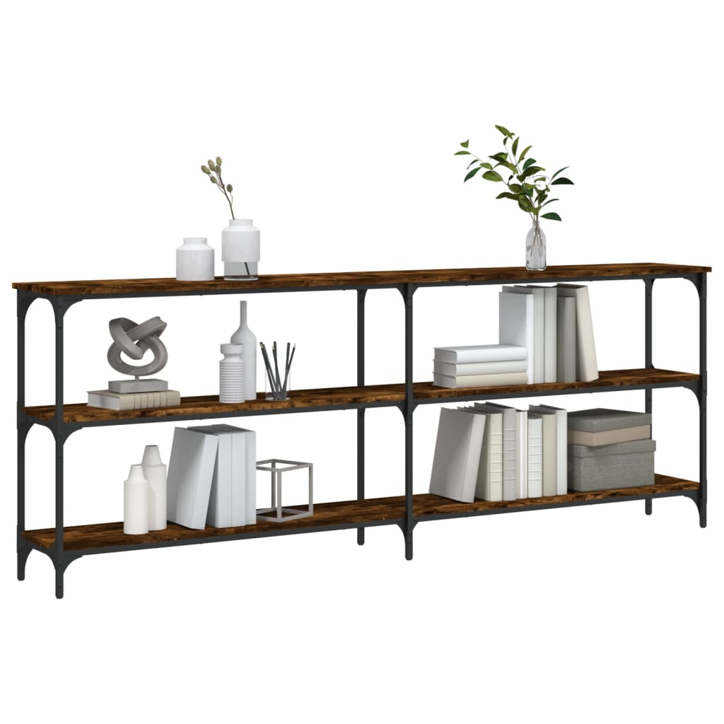 Vidaxl wandtafel 200x29x75 cm bewerkt hout gerookt eikenkleurig