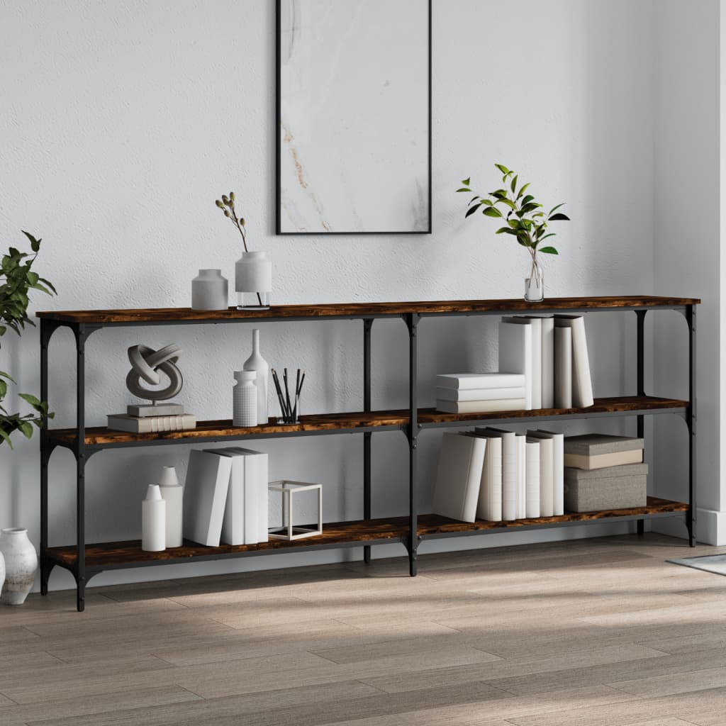 Vidaxl wandtafel 200x29x75 cm bewerkt hout gerookt eikenkleurig