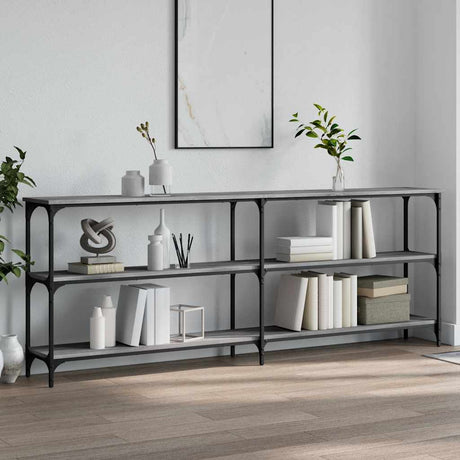 Vidaxl wandtafel 200x29x75 cm bewerkt hout grijs sonoma eikenkleurig