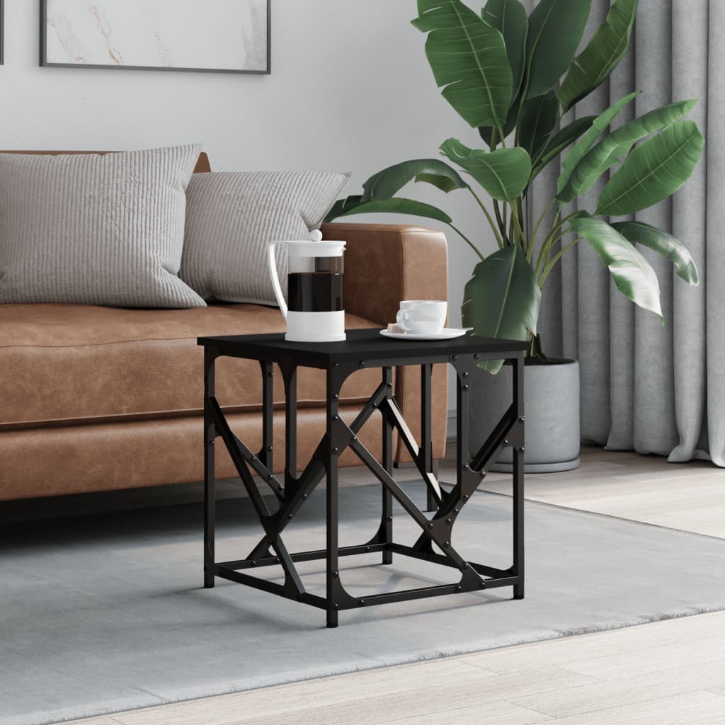 Vidaxl salontafel 45x45x47,5 cm bewerkt hout zwart