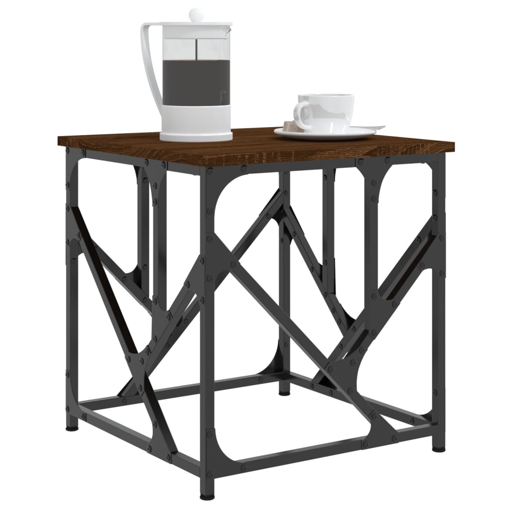 Vidaxl salontafel 45x45x47,5 cm bewerkt hout bruin eikenkleur