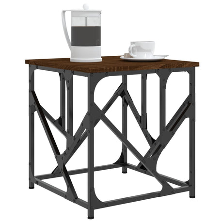 Vidaxl salontafel 45x45x47,5 cm bewerkt hout bruin eikenkleur