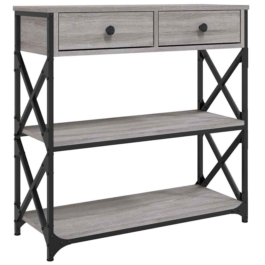 Vidaxl wandtafel 75x28x75 cm bewerkt hout grijs sonoma eikenkleurig