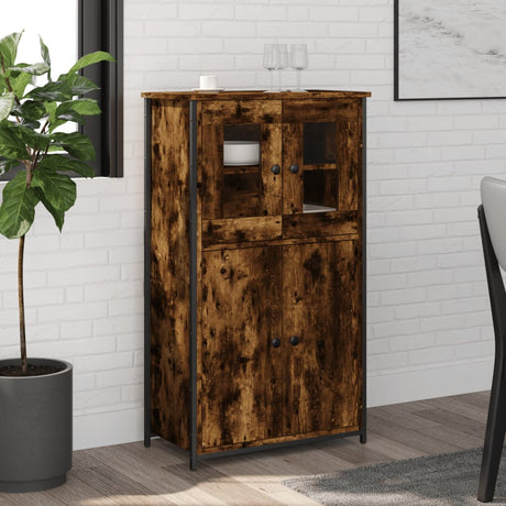 Vidaxl hoge kast 62x32x106,5 cm bewerkt hout gerookt eikenkleurig